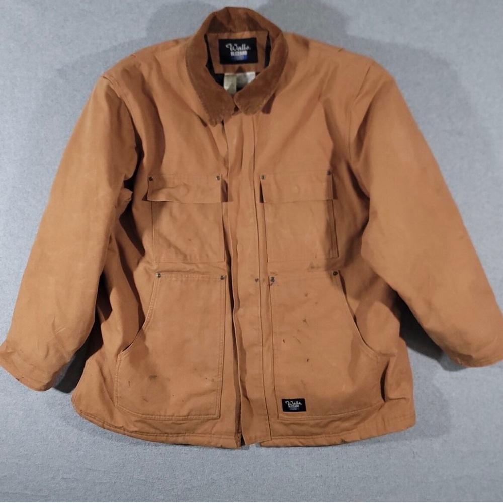 Vintage Walls Blizzard Pruf Canvas Chore Jacket Mens XXL Brown Full Zip Work